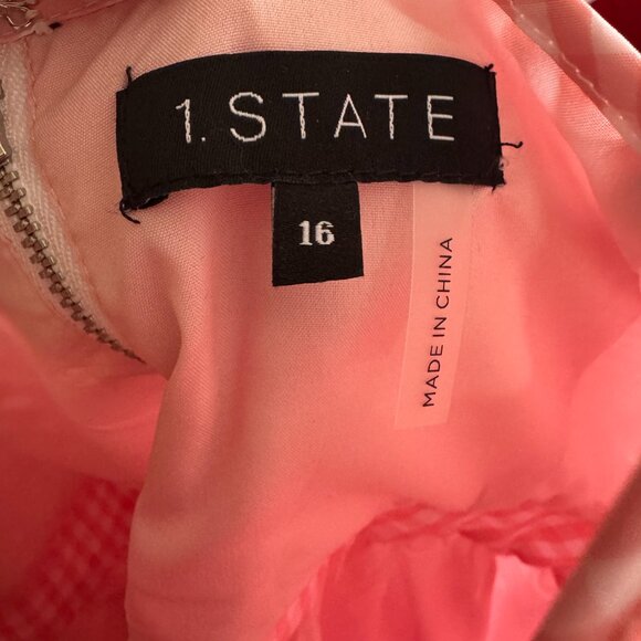 1. State pink gingham bubble hem dress WITH POCKETS! - Picture 2 of 6
